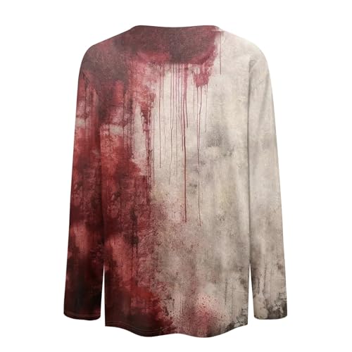Halloween Shirts for Women Long Sleeve Plus Size Fashion Crewneck Comfortable Tshirts Halloween Costumes for Women