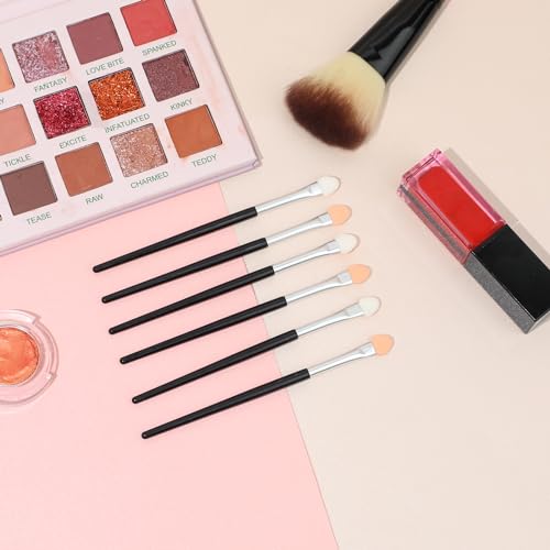 Jeffdad 20 Stück Lidschatten Applikator, Schwamm Augenpinsel Lidschattenpinsel Schwamm Schminkpinsel Lidschatten Pinsel Lidschatten Pinselset Schattenpinsel für Anfänger Frauen Mädchen(Silber)