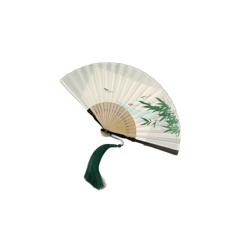 METTEOR Folding Fans Folding Hand Fans Chinese Vintage Folding Handheld Fan With Tassel Classical Cotton Hemp Bamboo Folding Fan Girls