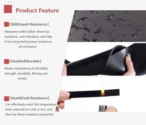 Rapoll Neoprene Rubber Sheet Solid Rubber Strips Roll Padinsulation For Weather Stripping, Gasket thumb #2