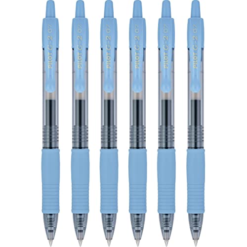 PILOT G2 Premium Refillable & Retractable Rolling Ball Gel Pens, 0.7mm Fine Point, Periwinkle, 6-Pack