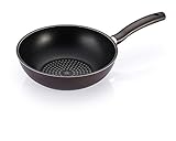 Hapycall 5 Layer Diamond Nonstick Wok 10.2 inch, Stir Fry Pan, Deep Frying, PFOA-Free, Dark Brown