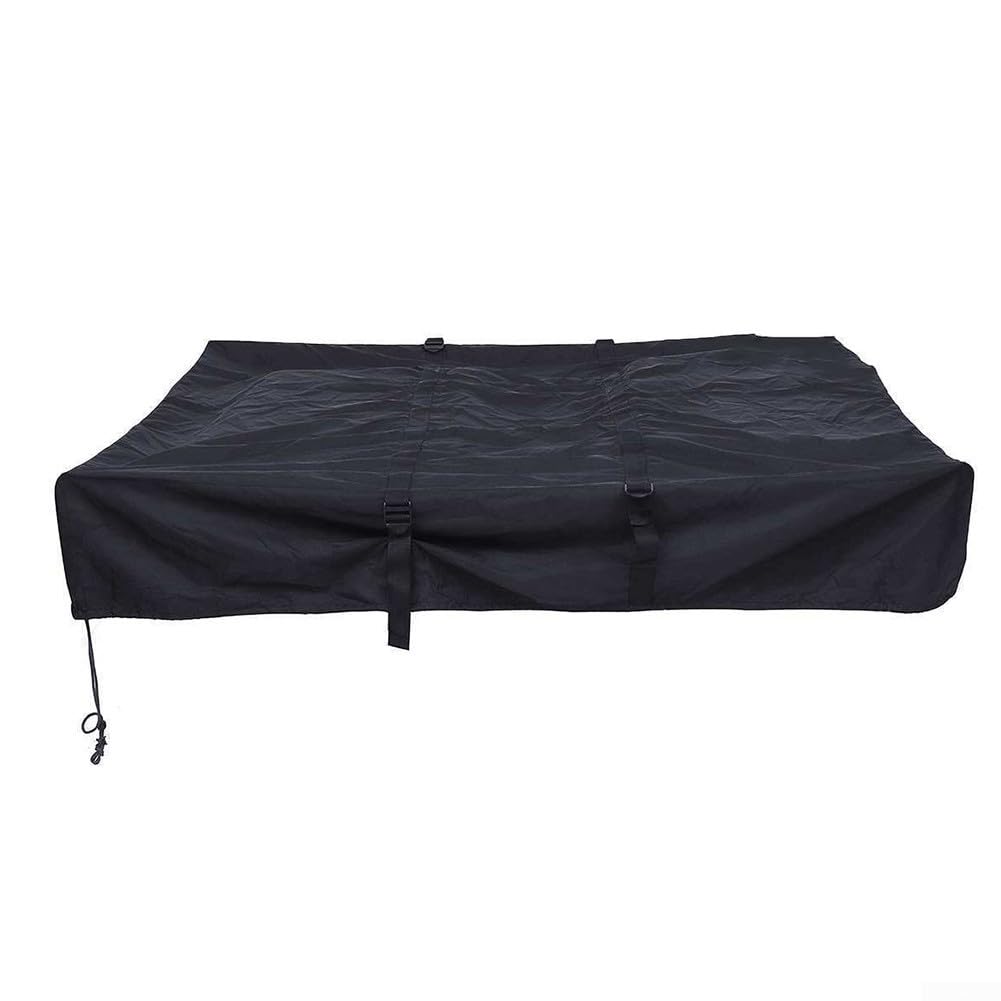 Besttoolifes Copertura per tenda da tetto, 143 x 120 x 28 cm, in tessuto Oxford nero, antipolvere, protezione solare per auto, campeggio, all'aperto, borsa pieghevole inclusa