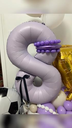 Image of Lilac 9 Balloon, Number Balloons 40 Inch, Lavender 9th Giant Birthday Decorations, 19th 29th Party Decorations Supplies, Number 9 Balloon