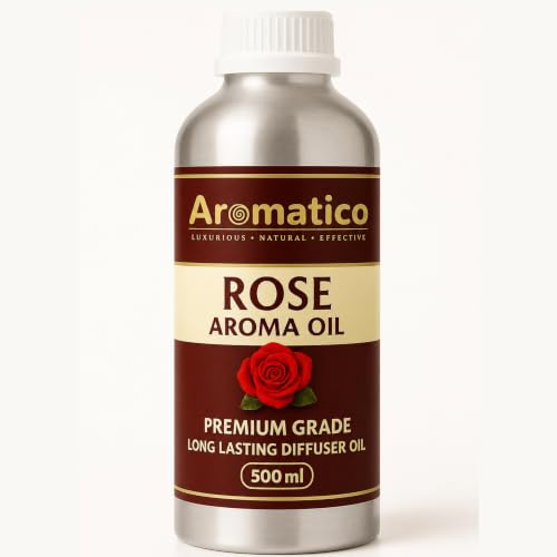 Image of AROMATICO Rose Diffuser Oil with Strong, Long-Lasting Aroma | Refresh Homes, Offices & Showrooms | Aromatherapy, Diffusers, Air Purifiers, Vaporizers - 500ML