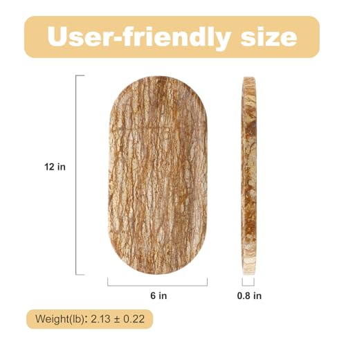 Image of Koville Turkish Natural Marble Tray, 12 inchx6 inch Vanity Decorative Tray for Countertop Organizer, Catchall Tray for Perfume, Candles, Jewelry Dish