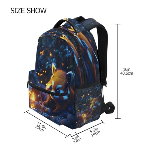 Raccoon Butterfly Bird Backpack for School Boys Girls Adults Kids Bookbag Laptop Bag 15L4