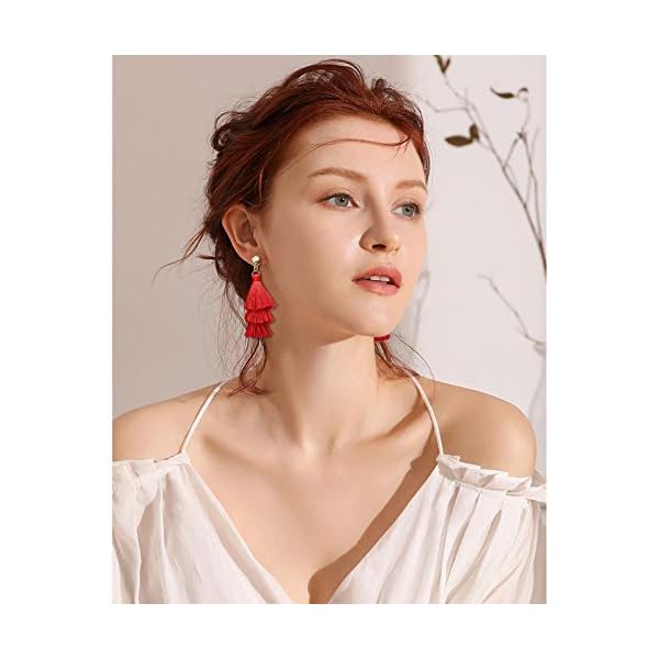 47-Pairs-Fashion-Earrings-for-Women-Girls-Boho-Statement-Tassel-Rattan-Leather-Earrings-Ethnic-Fashion-Butterfly-Stud-Acrylic-Hoop-Silver-Drop-Dangle-Earrings-Set-for-Birthday-Everyday-Jewelry-Gift 47 Pairs Earrings for Women Girls, Boho Statement Tassel Rattan Leather Earrings Butterfly Acrylic Hoop Stud Drop Dangle Earrings Set, Hypoallergenic for Sensitive Ears