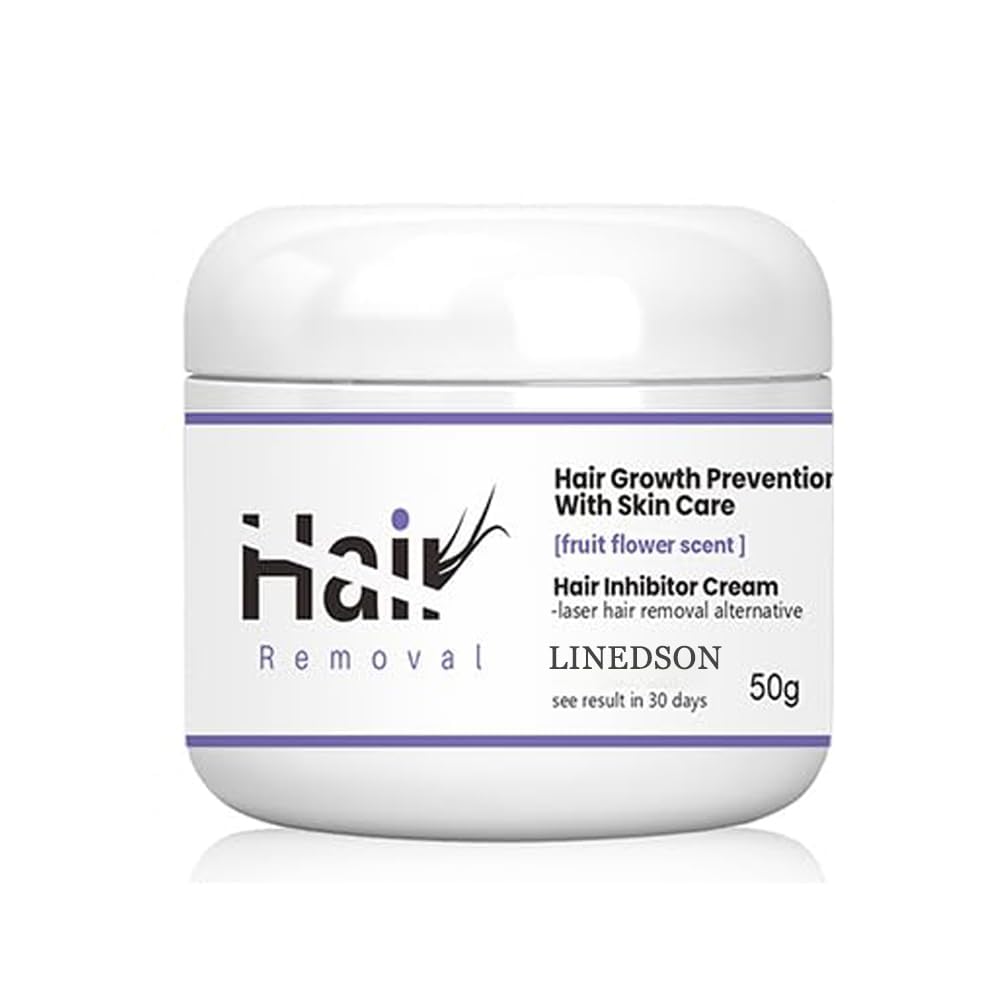 LINEDSON Facial Hair Inhibitor Cream, Hair Growth Inhibitor Permanent for Women Face, Apply Lavender Hair Stop Growth on Face, Bikini, Arm, Leg, After