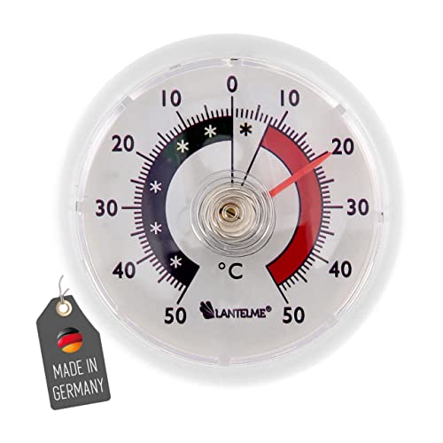 Lantelme termómetro frigorífico para congelador, vinoteca, congelador, termómetro para cámara frigorífica, redondo, color blanco 2456