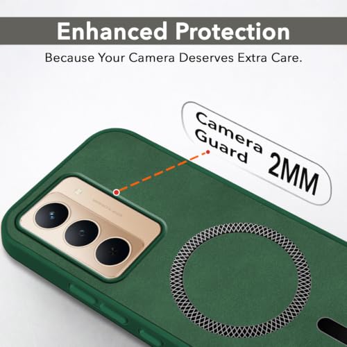 Image of Jkobi Leather Finish Back Cover Case for Realme P3x (MagSafe Compatible Wireless Charging | Soft Touch | Camera Bump Protection)