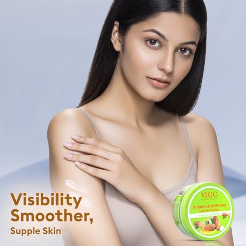 Image of VLCC Almond and Honey Light Moisturiser Cream - 200g | With Vitamin E and Glycerin | Vitamin E Body Moisturizer | Soft and Smooth Skin | Intense, Long-lasting Hydration.