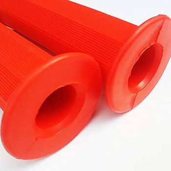 Amazon | 八角 ラバー グリップ 赤 ハンドル バーエンド 非貫通