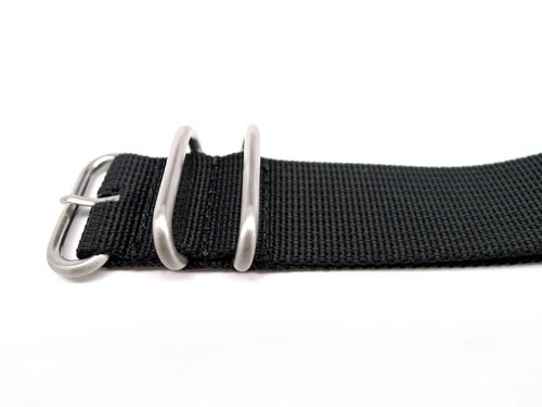 Da Luca Ballistic Nylon Military Watch Strap - Black (Matte Buckle) : 24Mm #TOP4