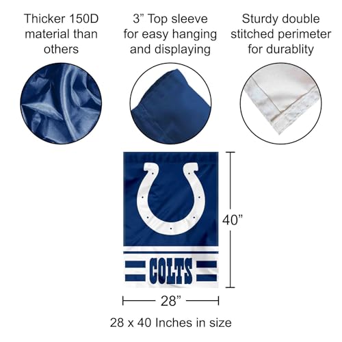 Drapeau double face Indianapolis Colts WinCraft de qualité supérieure - 2
