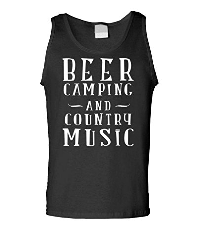 Beer Camping Country Music - Alcohol Party - Mens Tank Top, M, Black