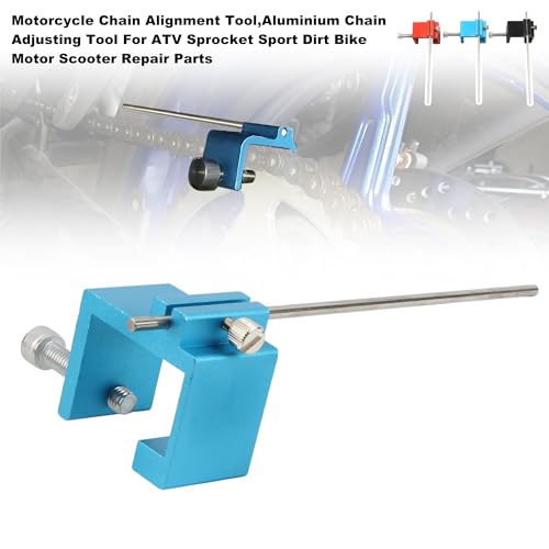 Image of Motorcycle Chain Alignment Tool,Aluminium Chain Adjusting Tool For ATV Sprocket Sport Dirt Bike Motor Scooter Repair Parts-Blue