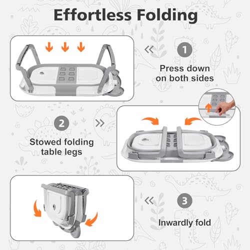 wiwens Collapsible Baby Bathtub for Newborn with Thermometer and 1 Soft Floating Cushion, Portable Travel Bathtub with Drain Hole, Durable Foldable Baby Tubs for Infants to Toddler Applicable 0-36 Month - Image 3
