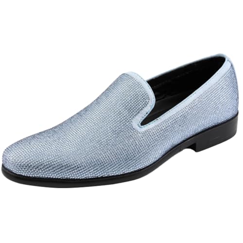 Amali Devy, Men's Dress Loafers, Slip-On Tuxedo Shoes for Men, Velvet Embellished Loafer Slippers