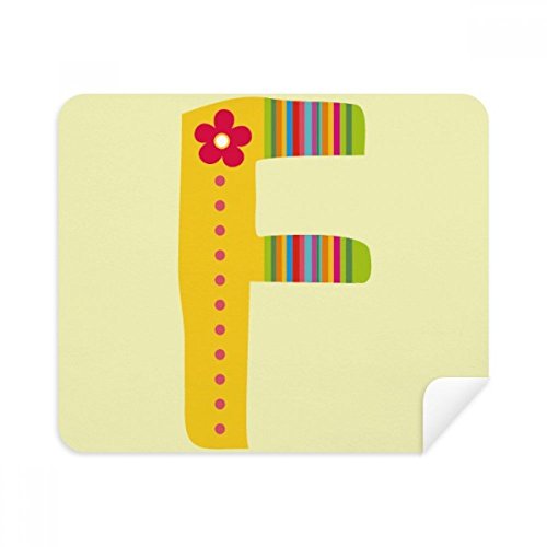 F Alphabet Flower Cute Pattern Cleaning Cloth Screen Cleaner 2pcs Suede Fabric