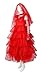 4PCS Women Lydia Deetz Costume Dress Beetle Bride Red Wedding Dress with Wig Veil Gloves Cosplay Gothic for Adult Halloween (Large)