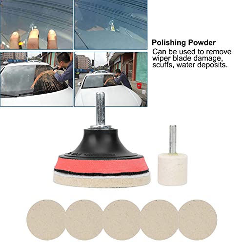 Image of Estink Glass Polishing Kit, Car Windscreen Glass Scratch Remover 100g Cerium Oxide Powder Polishing Kit Wheels Set Polish Pads for Removing Wiper Blade Damage Scuffs Water Deposits