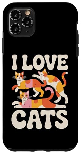I Love Cats C܂ȃJtȔLD X}zP[X iPhone 11 Pro Max p