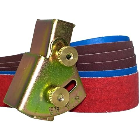 Knife Sharpening Angle Guide fits 1X30 Belt Sander with Assorted 6 Pack of 1X30 Sharpening Sanding Belts Cover