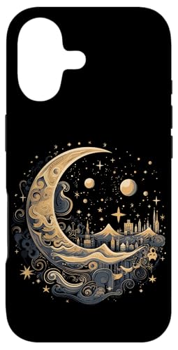 Galaxy Night Sky Moon Lunar Stars Love X}zP[X iPhone 17 p