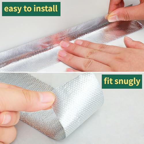 Image of 2 inch x 164 ft Aluminum Self-Adhesive Heat Reflective Tape, Heat Shield and Resistant Tape Thermal Barrier Foil Tape for Automotive and Industrial Use