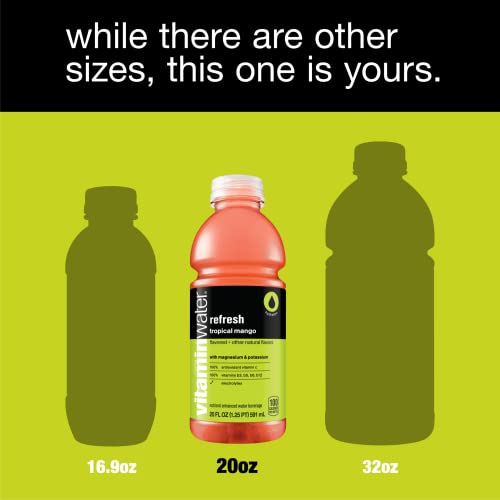 vitaminwater refresh electrolyte enhanced water w/vitamins, tropical mango drinks, 20 fl oz, 12 Pack - Image 5