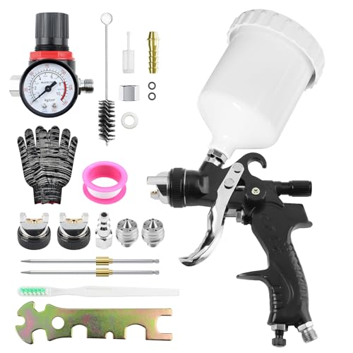 HVLP Spray Gun Plus Kit with 1.4/1.7/2mm Nozzles & Air