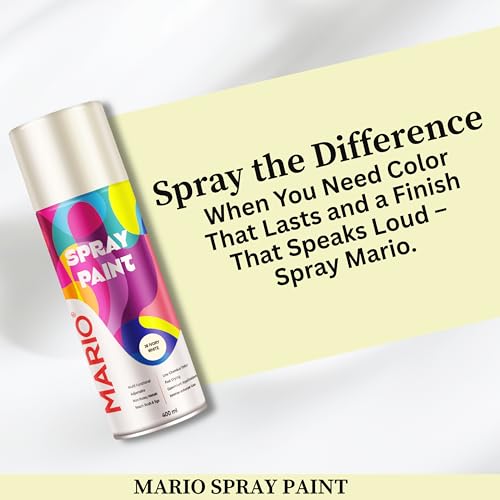 Image of Mario Spray Paint - 38 Ivory White (400ml) | Ivory White Spray Paint for Cars, Bikes, Walls & Furniture | Smooth Finish
