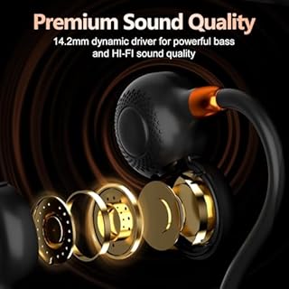 Ortizan Cuffie Bluetooth Sport, Auricolari Open Ear Wireless Bluetooth 5.3 IPX6 Impermeabili, Chiamata Chiara, 19 G, Auricolari Leggeri 15 Ore Di Riproduzione E Ricarica Rapida Magnetica Per Corsa