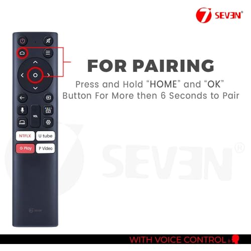 Image of 7SEVEN Compatible with Nokia Smart QLED Tv Remote Original with Bluetooth Voice Command Feature Suitable for 43 50 55 65 Inch UHD Model Television - Pairing Must
