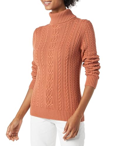 Image of Amazon Essentials Women's Long Sleeve Fisherman Cable Knit Turtleneck Sweater (Available in Plus Size)