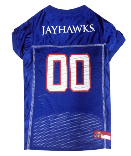 Image of Pets First Collegiate University of Kansas Jayhawks Dog Mesh Jersey, Small