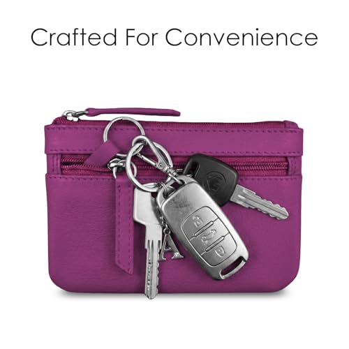 Image of ili New York Leather Mini Compact Coin Purse - Orchid