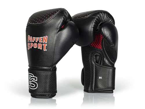 Paffen Sport «Star HYBRID» Guantoni da boxe per addestramento a sacco da boxe, attrezzature e forme; nero/rosso; M/L