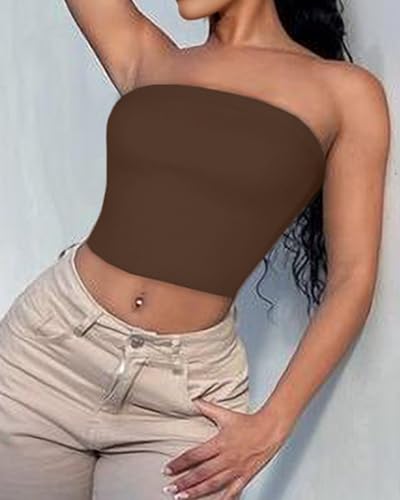 Image of Summer Tube Tops Basic Crop Tops for Women Strapless Tank Casual Tunics Sexy Short Shirts 2026