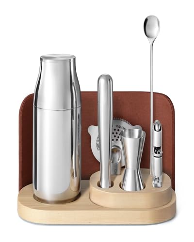 Caraway 9-Piece Complete Bar Set - Cocktail Shaker, Jigger, Muddler,