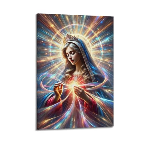 Poster d'art numérique chrétien pour illuminer un mur vide et personnaliser une chambre avec cadre