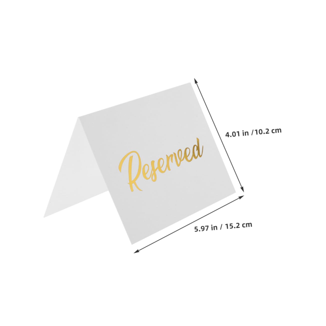 OFFSCH 10Pcs Double Sided Reserved Table Signs Foil Tent Cards for Weddings Parties Banquets Elegant Table Tents for Guest Reservations Event Settings