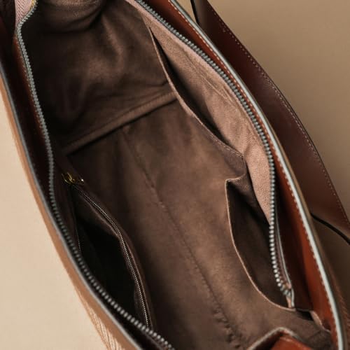 Image of Theater Check Tweed Shoulder Bag for Women | Structured Handbag with Faux Leather Trim | Spacious Medium Work Tote with Adjustable Strap | Office & Daily Use