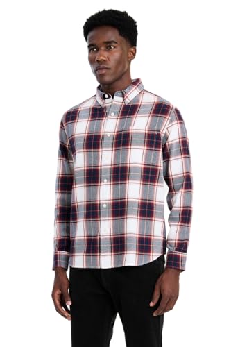Image of SNITCH Men Casual Shirt | Regular Fit Full Sleeve Button-Down Collar Buffalo Check Pattern | Premium Cotton Blend & Breathable Fabric Outings