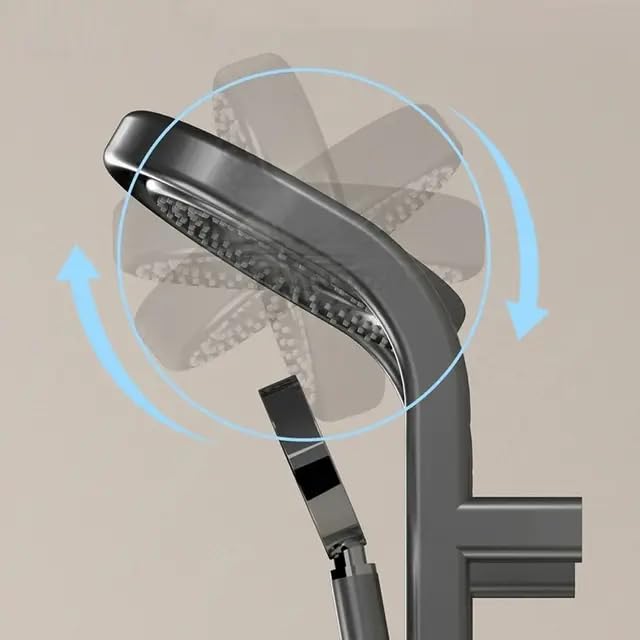 Image of RUVEL Shower Panel - Spiral with Hydropowered LED Light, Digital Display & 3 Water Functions