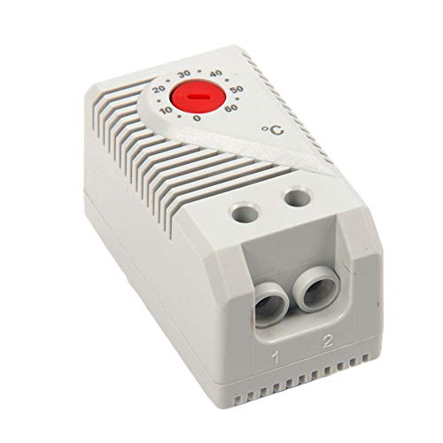Temperature Controller, KTO011 0-60? Adjustable Compact Electric Mechanical Thermostat Switch, Normally Closed, Red Buttom,