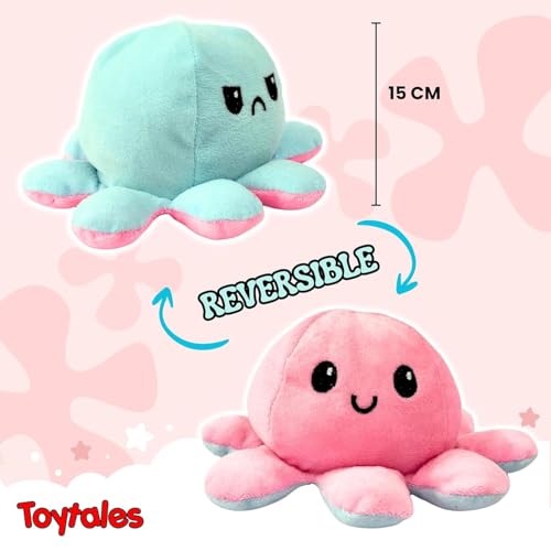 Image of TOYTALES Soft Toy Combo Pack Cute Baby Elephant Plush & Reversible Octopus Soft Toy for Kids (Pack of 2)