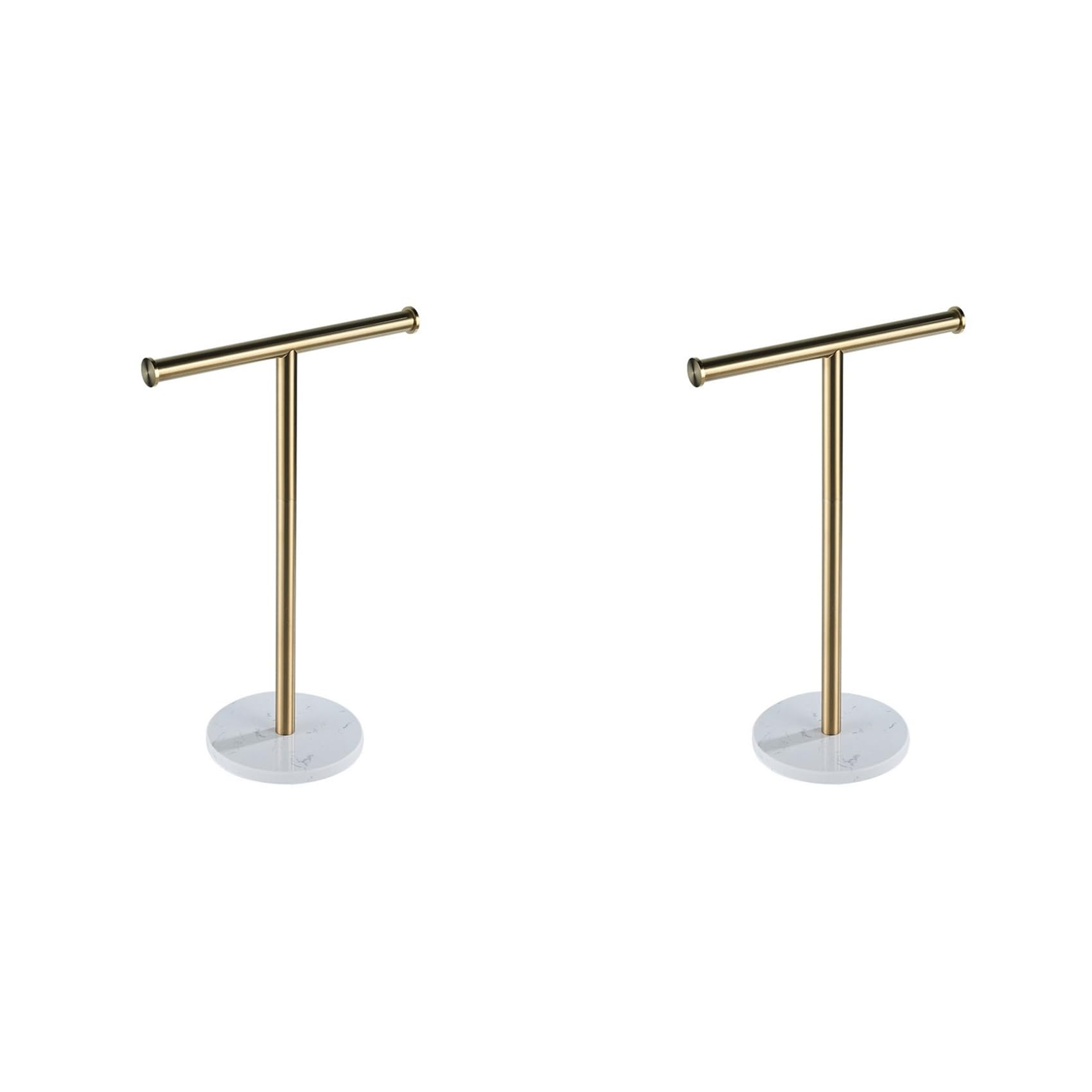 Hndhbfgrt 2X T-Shape Hand Towel Stand with Marble Base for Bathroom Countertop Tissue Rack Holder Towel Hanger