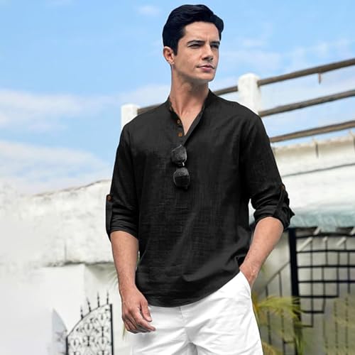 Image of Beige Color Cotton Blend Mandarin Neck Short Kurta Straight Kurta for Men (S)